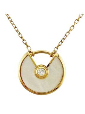 Cartier Amulet Necklace 18k Gold Mother of Pearl